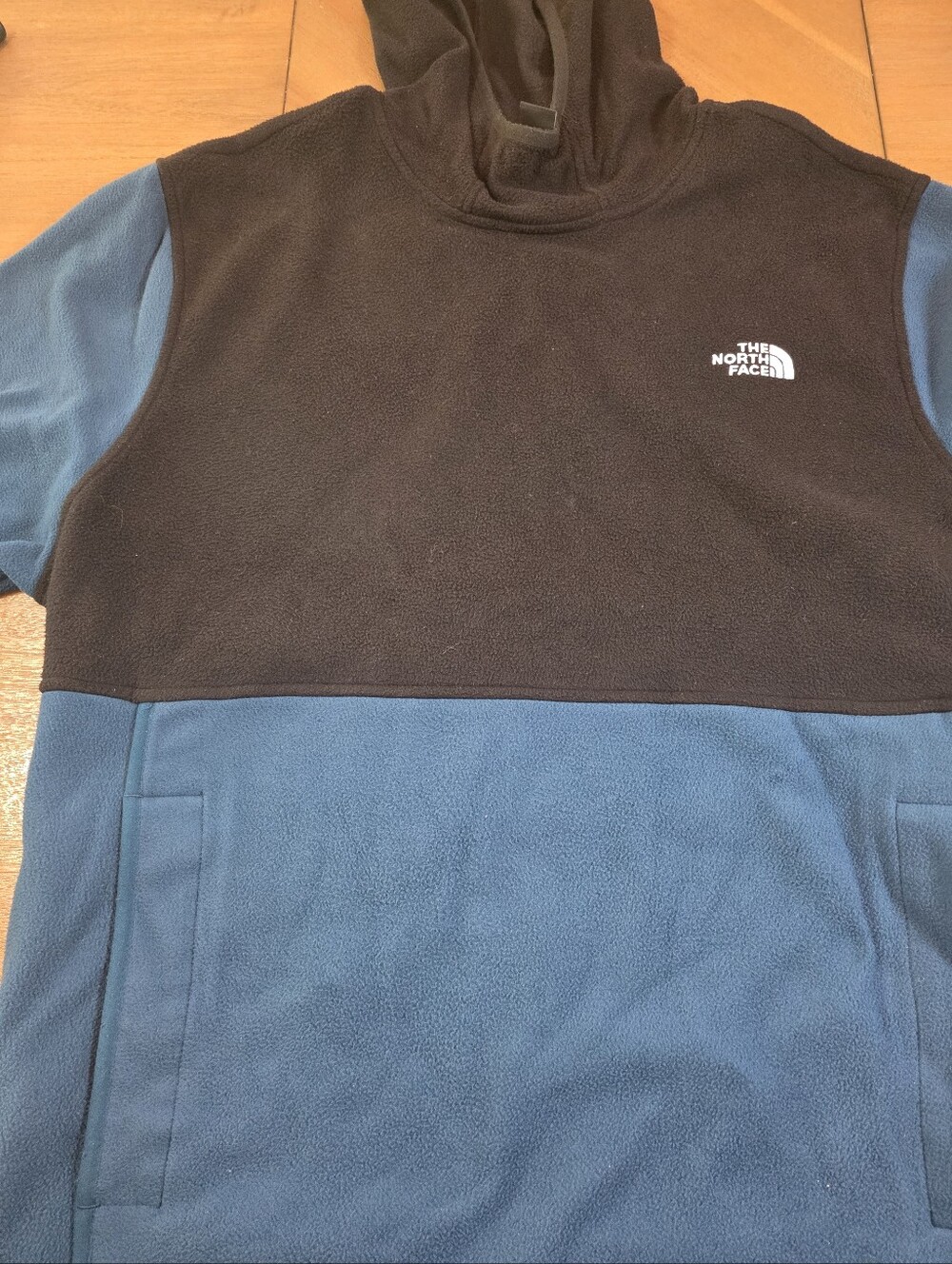 The North Face Pullover Hoodie Color Block Blue & Black - Size XL